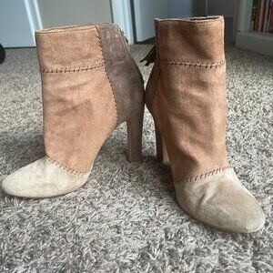 Three-Tone Brown Heeled Booties (Size 37.5)